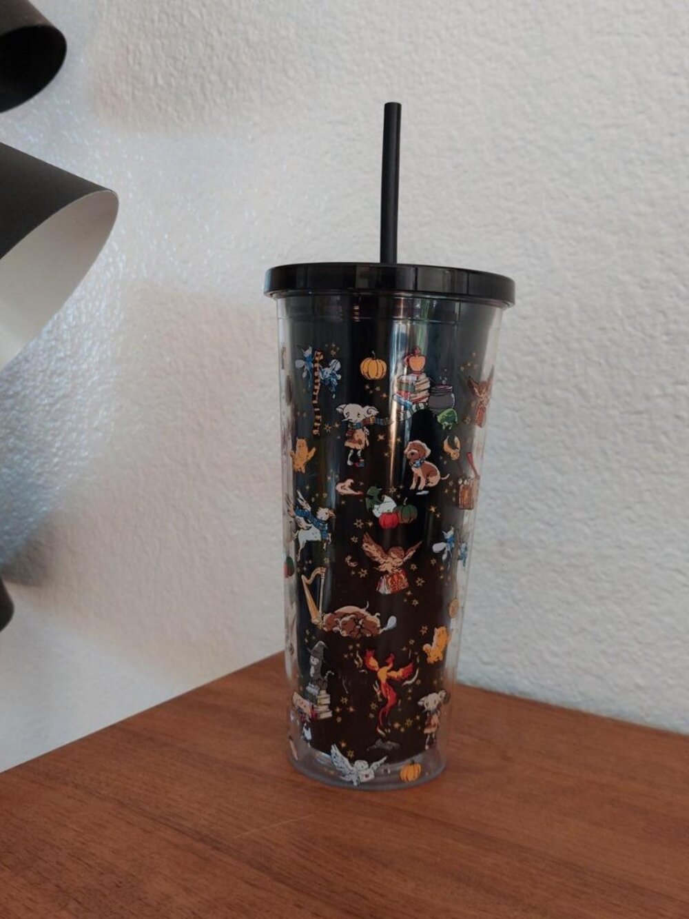 Vera Bradley Harry Potter Double Wall Acrylic Travel Tumbler Cup Black Straw